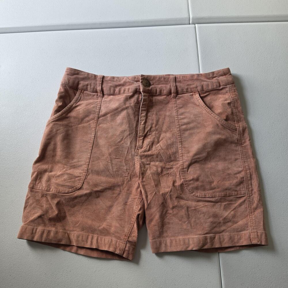 Marine Layer Shorts Mens 33 Orange Corduroy Casual Chino Flat Front 7 Inseam